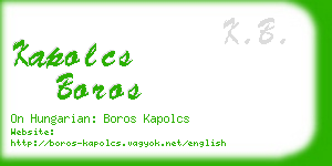 kapolcs boros business card
